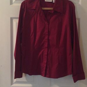 Chadwick size 14 burgundy button up blouse